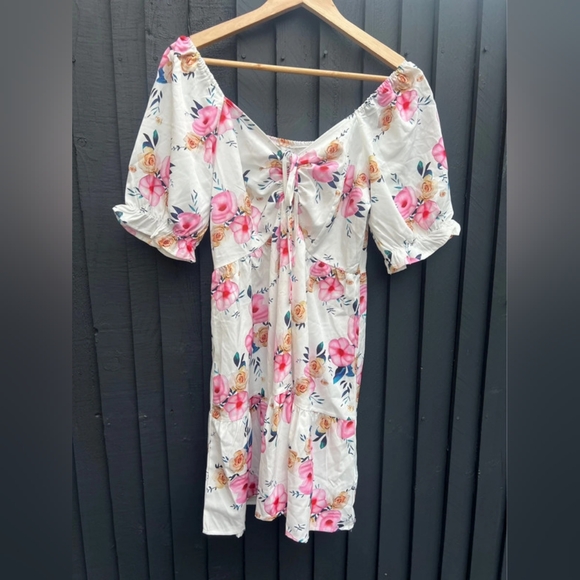 floral off the shoulder mini dress - Picture 3 of 5